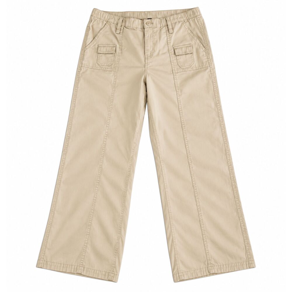 H&M Womens 14 Wide Leg Cargo Pants Khaki Tan Utility NWT Cotton